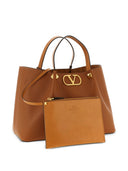 Borsa tote media in pelle con logo V Valentino Garavani