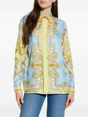 Camicia in seta con stampa Barocco di Versace