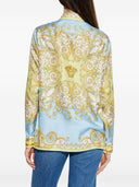 Camicia in seta con stampa Barocco di Versace