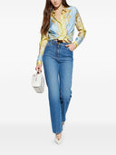 Camicia in seta con stampa Barocco di Versace