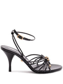 Versace Opera Sandali con tacco in pelle con fiocco