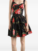 Dolce & Gabbana Roses Bouquet Print Cotton Skirt