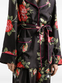 Camicia in seta con stampa bouquet di rose Dolce & Gabbana