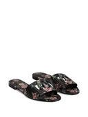 Dolce & Gabbana Sandali piatti in pelle con logo Dg