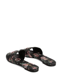 Dolce & Gabbana Sandali piatti in pelle con logo Dg