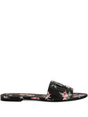 Dolce & Gabbana Sandali piatti in pelle con logo Dg