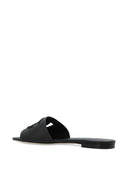 Dolce & Gabbana Sandales plates en cuir avec logo Dg