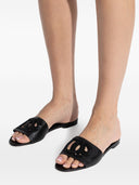 Dolce & Gabbana Sandales plates en cuir avec logo Dg