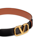 Valentino Garavani Leather Reversible Vlogo Belt