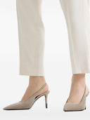 Brunello Cucinelli Slingback Pumps i mockaläder