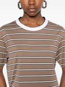 Brunello Cucinelli Camiseta De Algodón A Rayas