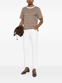 Brunello Cucinelli Camiseta De Algodón A Rayas