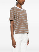 Brunello Cucinelli Camiseta De Algodón A Rayas