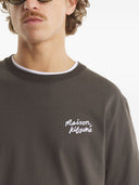 T-shirt in cotone con scritta Maison Kitsune
