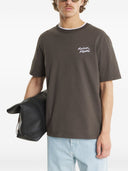 T-shirt in cotone con scritta Maison Kitsune