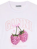 Ganni Raspberry Cotton T Shirt