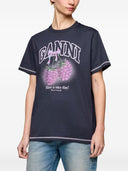 Ganni Raspberry Cotton T Shirt