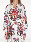 Dolce & Gabbana Camisa De Algodón Con Estampado De Flores
