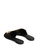 Dolce & Gabbana Dg Logo Rafia Flat Sandals