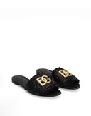 Dolce & Gabbana Dg Logo Rafia Flat Sandals