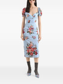 Dolce & Gabbana Seidenkleid mit Blumendruck