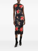 Dolce & Gabbana Roses Bouquet Print Midi Dress