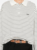 Dunst gestreiftes Baumwoll-Poloshirt