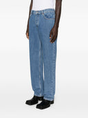 Marine Serre Denim-Jeans mit geradem Bein