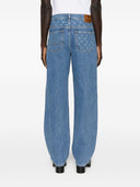 Marine Serre Denim-Jeans mit geradem Bein