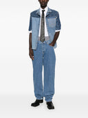 Marine Serre Denim-Jeans mit geradem Bein