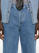 Marine Serre Denim-Jeans mit geradem Bein