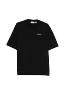 Baumwoll-T-Shirt mit halbem Pfeil in gebrochenem Weiß