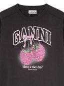 Ganni Raspberry Cotton Sweatshirt