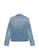 Geschlossenes Denim-Baumwollhemd