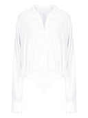 Norma Kamali Oversized Shirt Bodysuit