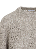 Brunello Cucinelli Leinenpullover mit Rundhalsausschnitt