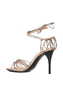 Saint Laurent Babylone Laminated Leather Sandals