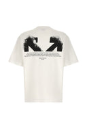 Baumwoll-T-Shirt mit halbem Pfeil in gebrochenem Weiß