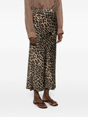 Bazar Deluxe Leopard Print Midi Skirt