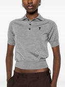 Ami Paris Ami De Coeur Wool Polo Shirt