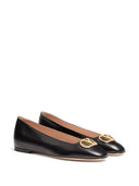 Valentino Garavani V Logo Signature Leather Ballets