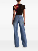 Alice + Olivia Embroidered Denim Jeans