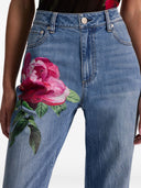 Alice + Olivia Embroidered Denim Jeans