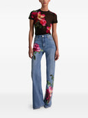 Alice + Olivia Embroidered Denim Jeans