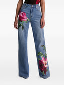 Alice + Olivia Embroidered Denim Jeans