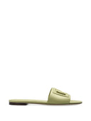 Dolce & Gabbana Dg Logo Leather Flat Sandals