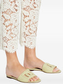 Dolce & Gabbana Dg Logo Leather Flat Sandals