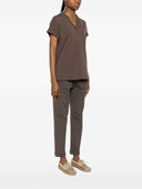 Brunello Cucinelli Baumwoll-T-Shirt mit V-Ausschnitt