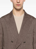 Brunello Cucinelli Wool And Linen Double Breasted Suit