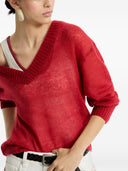 Brunello Cucinelli Wollpullover mit V-Ausschnitt